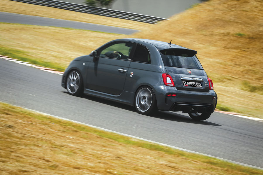 In pista Abarth 595 Euro6 elaborata con preparazione Autotecnica Gabucci