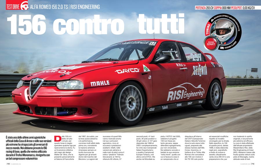 Motore Alfa Romeo 156 2.0 TS elaborata con preparazione Risi Engineering