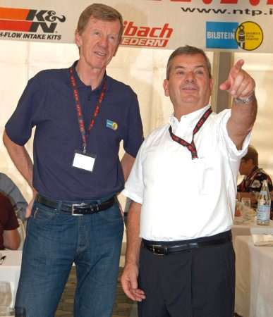 Il mitico Walter Röhrl  insieme all'amico Klaus Trettl in occasione della festa per i vent'anni della NTP