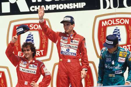 Ayrton Senna sul podio