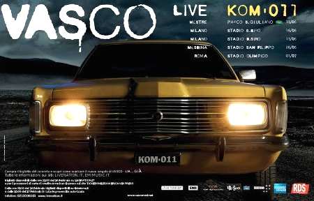 Locandina del tour di Vasco Live Kom 011 con Ford Taunus TC1