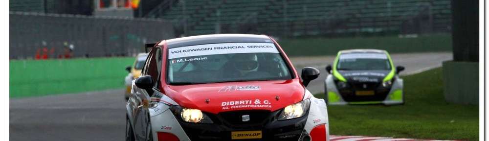 Matteo Leone in gara alla Seat Ibiza Cup a Imola