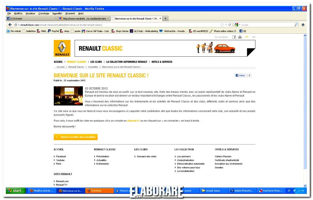 Nuovo sito internet Renault Classic