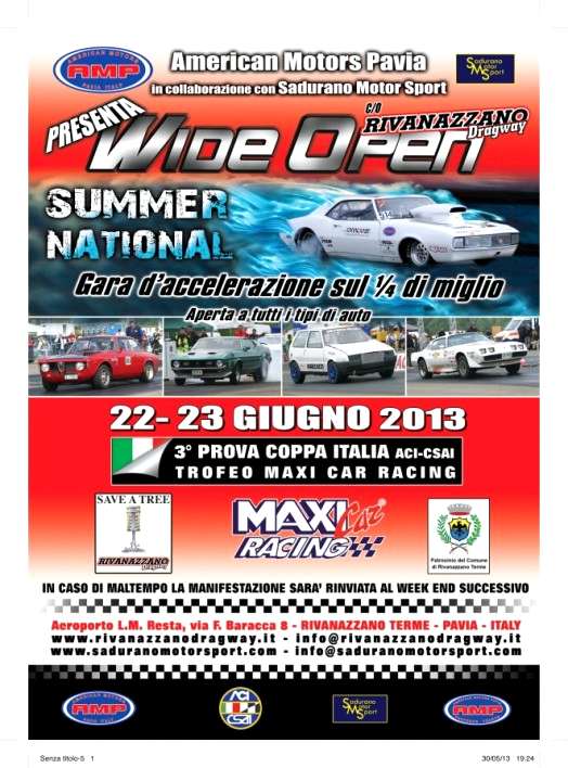 Locandina Rivanazzano Dragway 22-23 Giugno