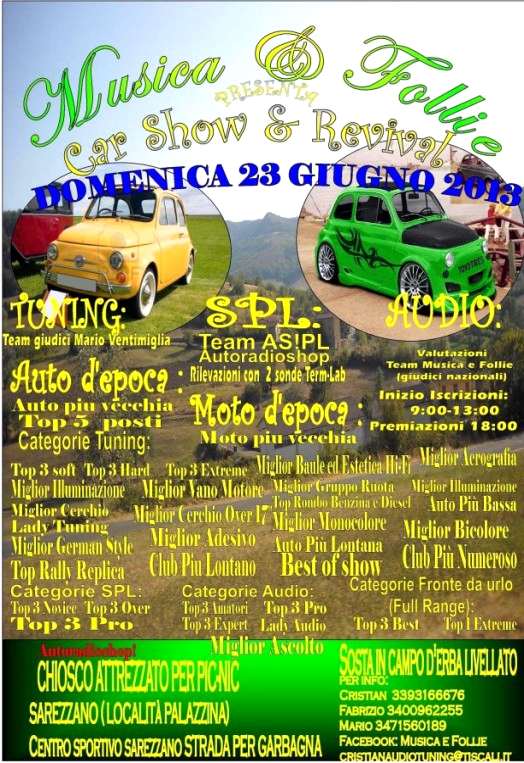 Locandina Musica e Follie Car Show&Revival