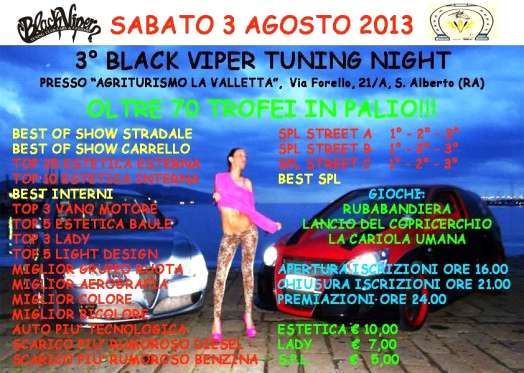 Locandina 3° Black Viper Tuning Night