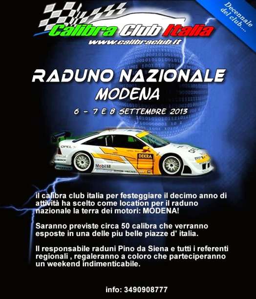 Locandina Raduno Nazionale Calibra Club Italia