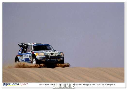 Il sacré numero Peugeot 205 GTi alla Dakar