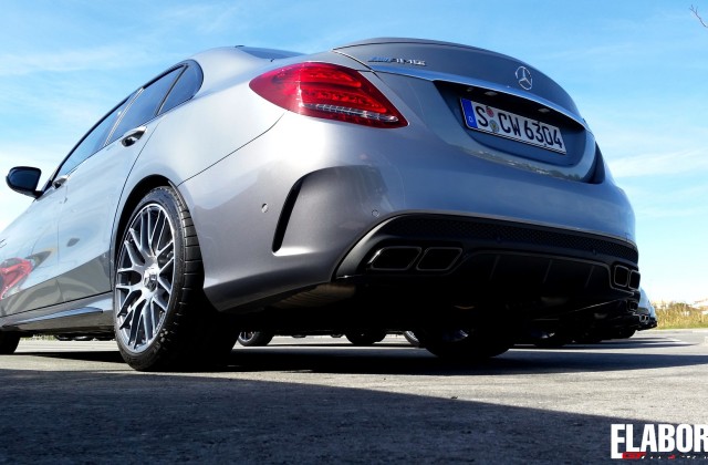 Mercedes C63 S AMG a Portimao vista da dietro