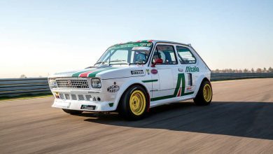 Fiat 127 Top elaborata auto storica test in pista con livrea Alitalia