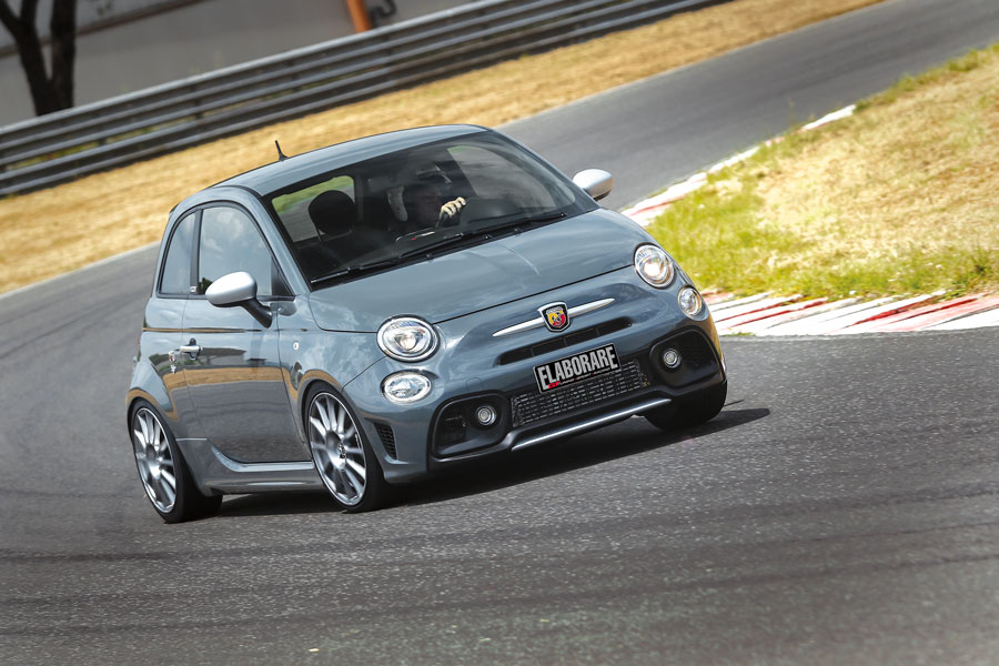 In pista Abarth 595 Euro6 elaborata con preparazione Autotecnica Gabucci