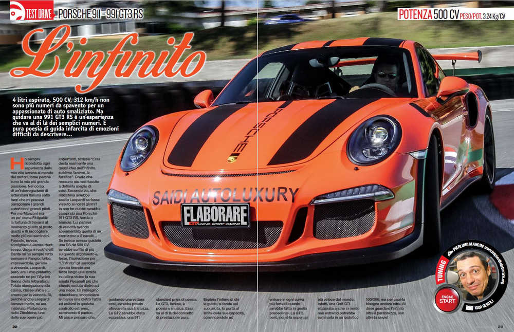 Porsche 911-991 GT3 RS elaborata 500 CV