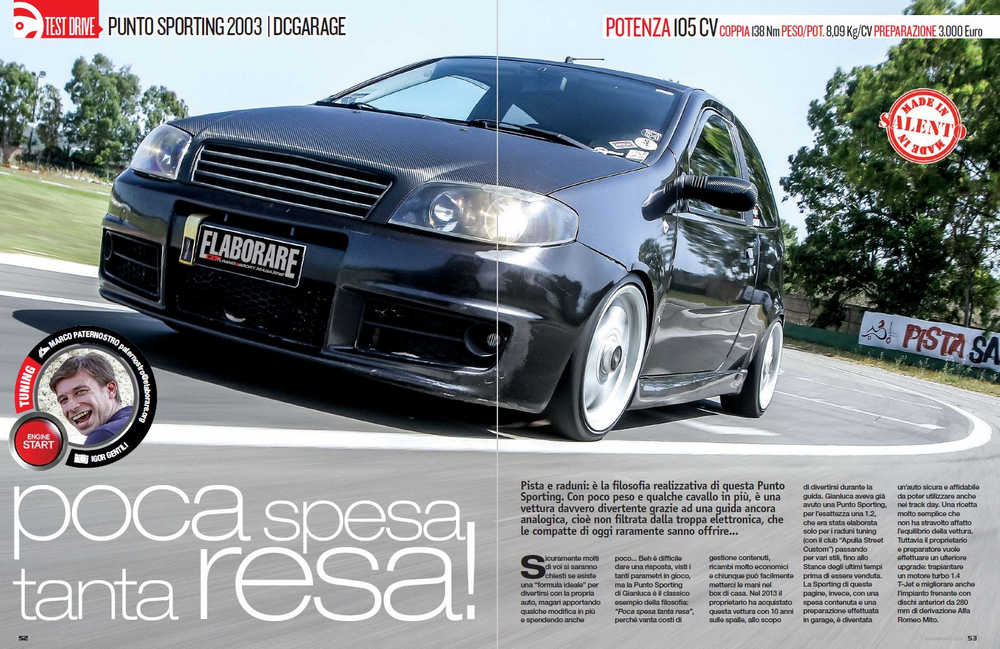 Punto Sporting 2003 elaborata 105 CV con preparazione DCgarage