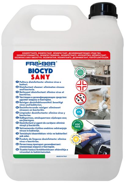 Tanica da 5 lt. del Disinfettante Fra-Ber Biocyd Sany