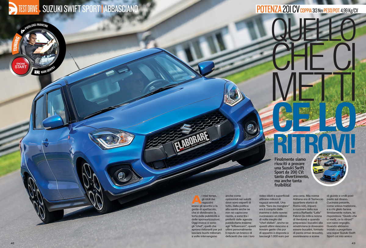 Suzuki Swift Sport tuning sul magazine Elaborare 282 