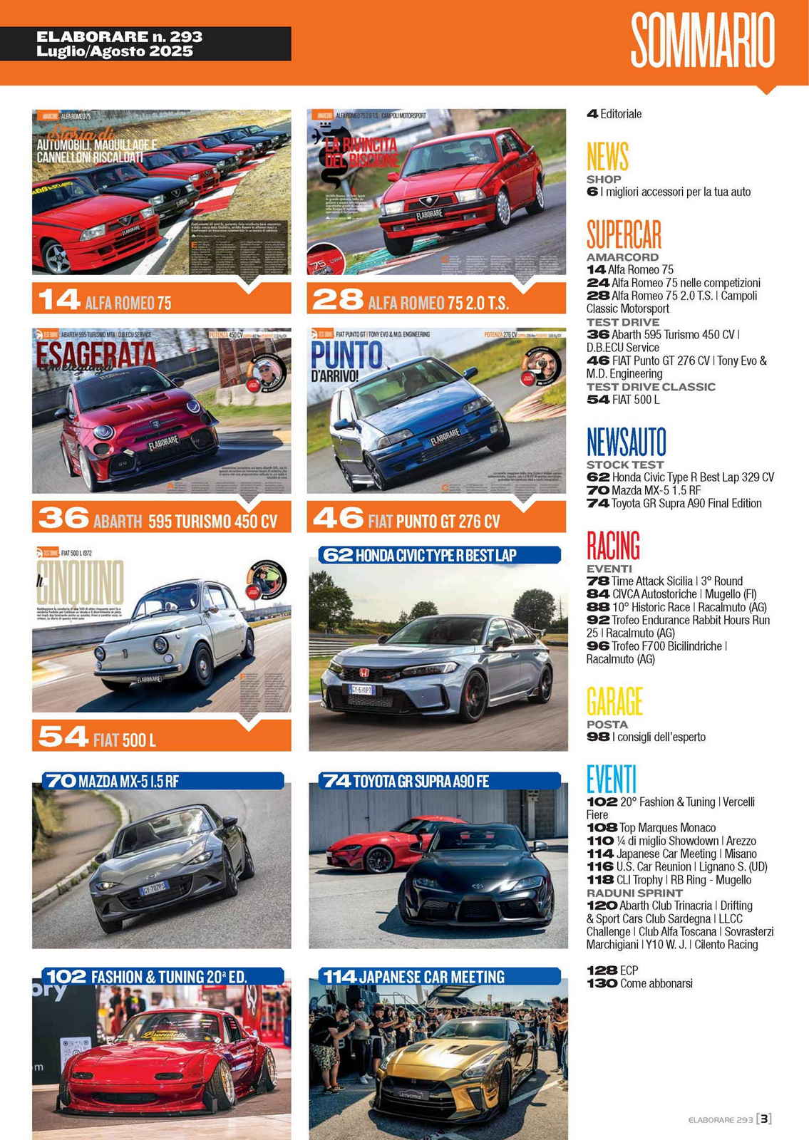 Sommario Elaborare magazine numero 293 Luglio Agosto 2025