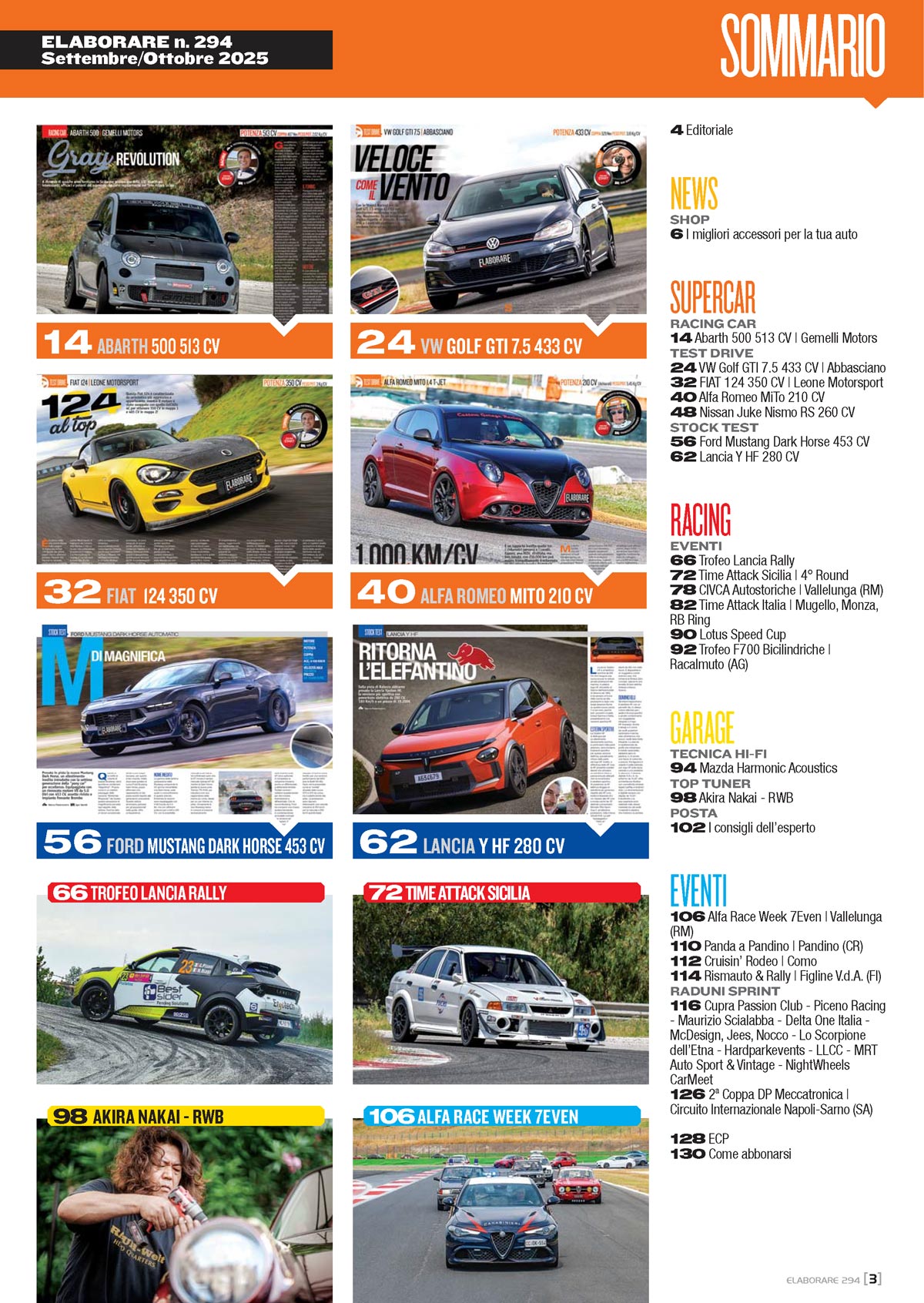 Sommario-Elaborare-294 -Settembre-Ottobre 2025